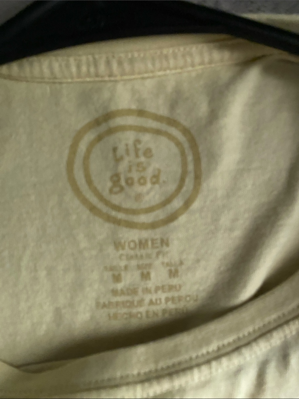 Life Is Good Pale Yellow Short Sleeve Tee with Pink and Blue Sun Graphic - Picture 2 of 5